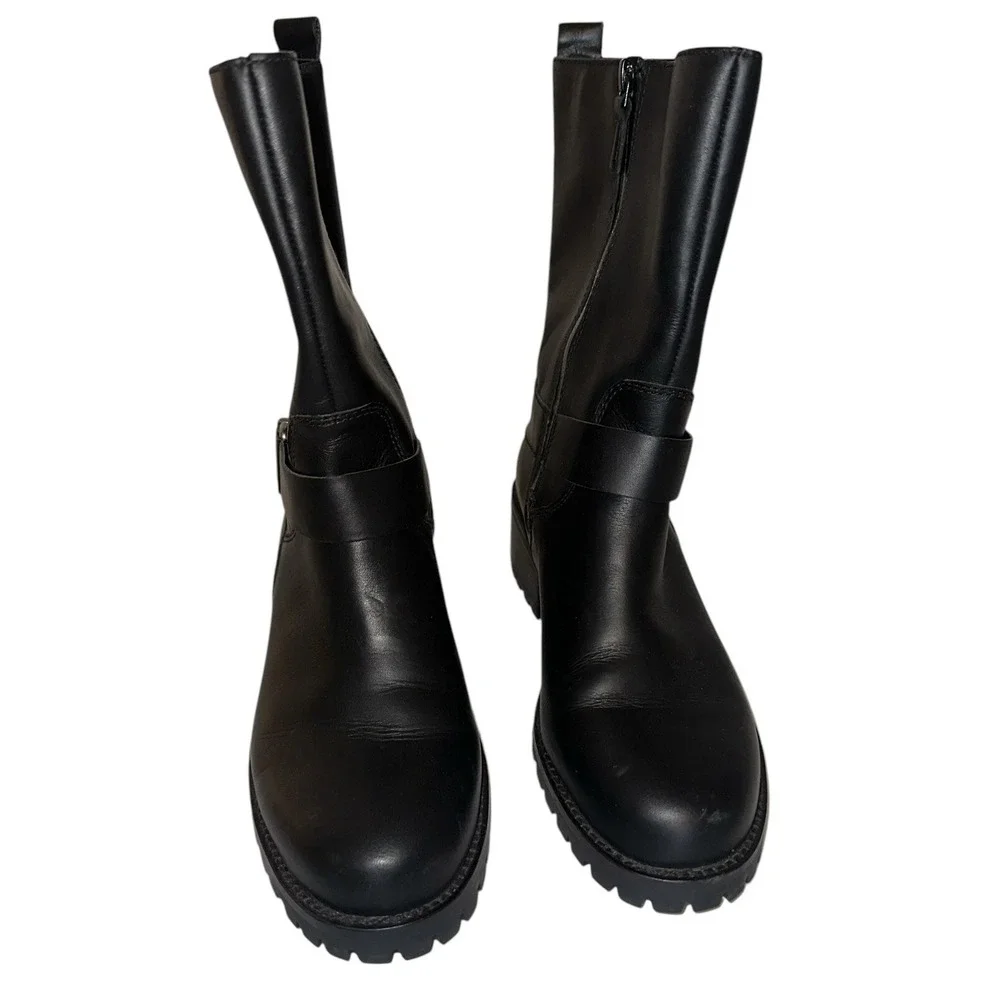 Cole Haan Champlain Waterproof Leather Boot Sz 7 Biker Rockabilly Metal Classic